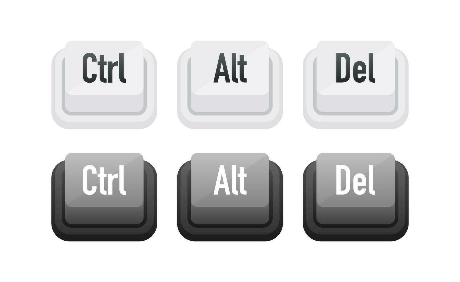 control alt del atajo llaves. teclado llaves vector