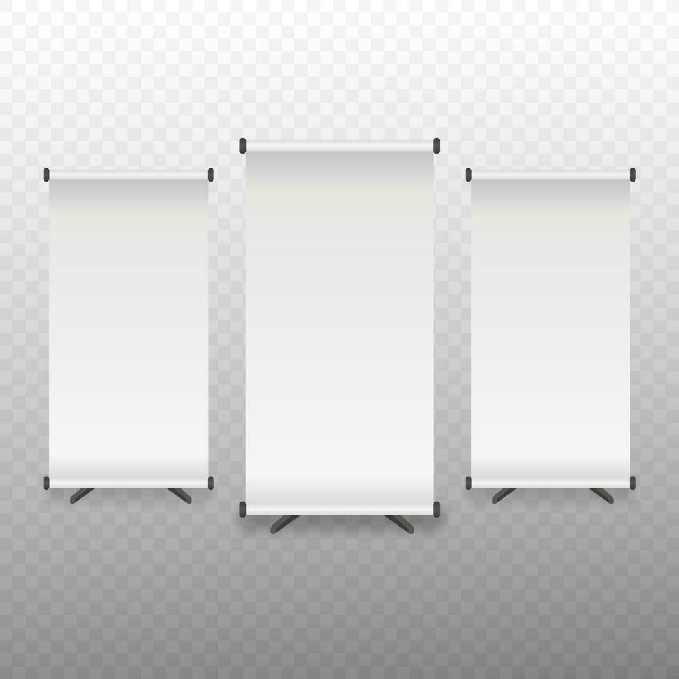 Roll up banner on white background. vector