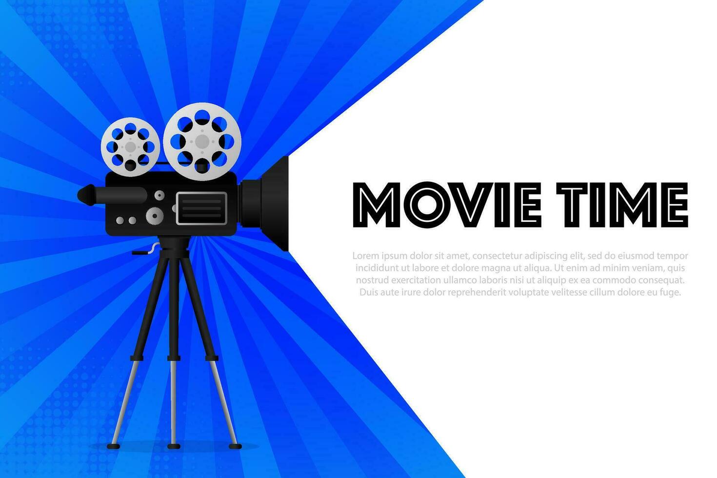 Movie projector, Retro cinema. Cinematography festival. Movie time. Vector illustration.