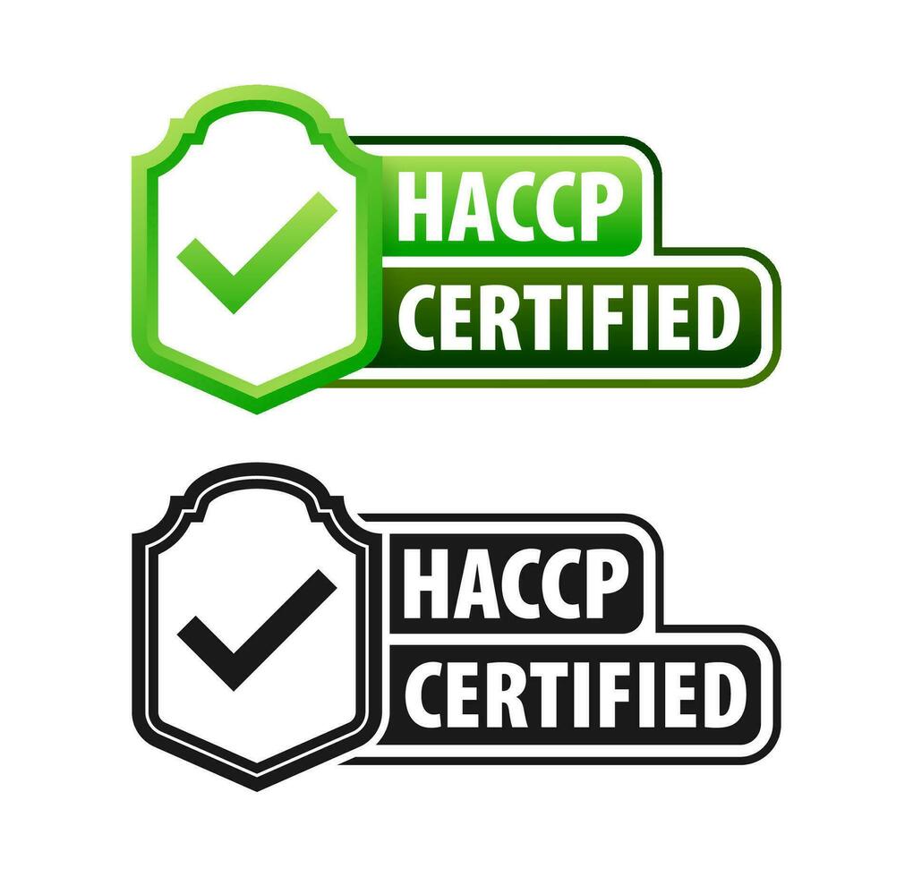 haccp certificado, peligro análisis crítico controlar puntos. confirmación de un alto nivel de la seguridad y calidad vector