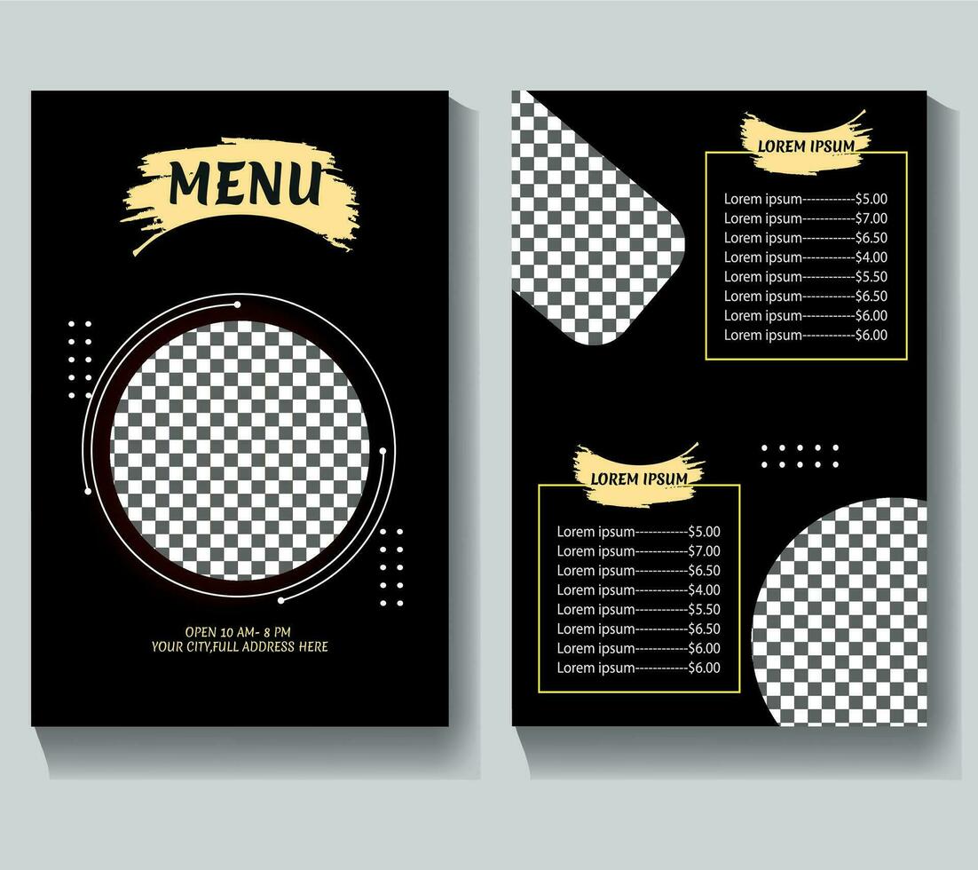 food restaurant menu design template for restaurant business vector