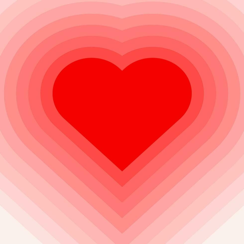 Abstract heart background in red color, vector illustration.