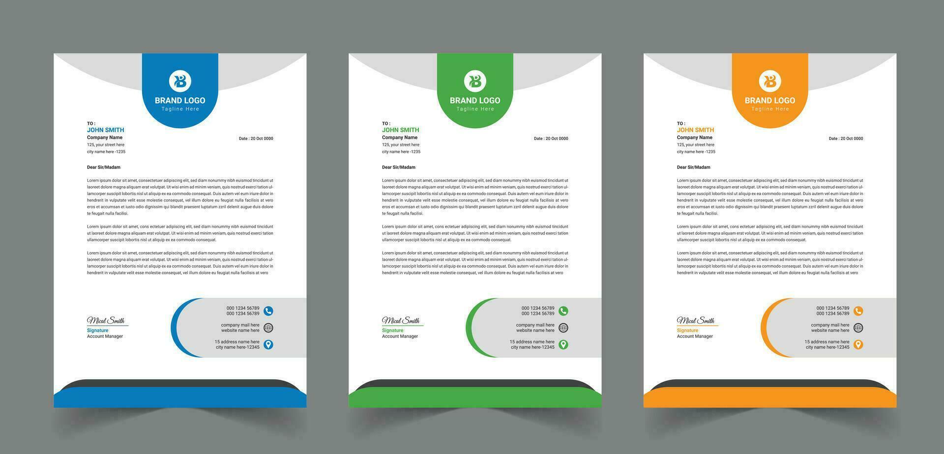 Free Vector Modern Creative Professional Business and Corporate Letterhead Template Design