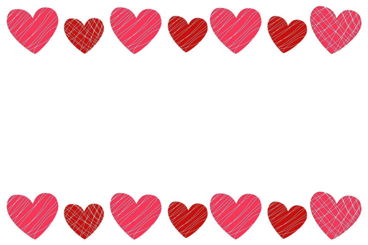 vector blanco fondo, bandera con un marco de rojo y rosado corazones, golosinas en vidriar con sitio para texto para el Días festivos san valentin día, boda, cumpleaños
