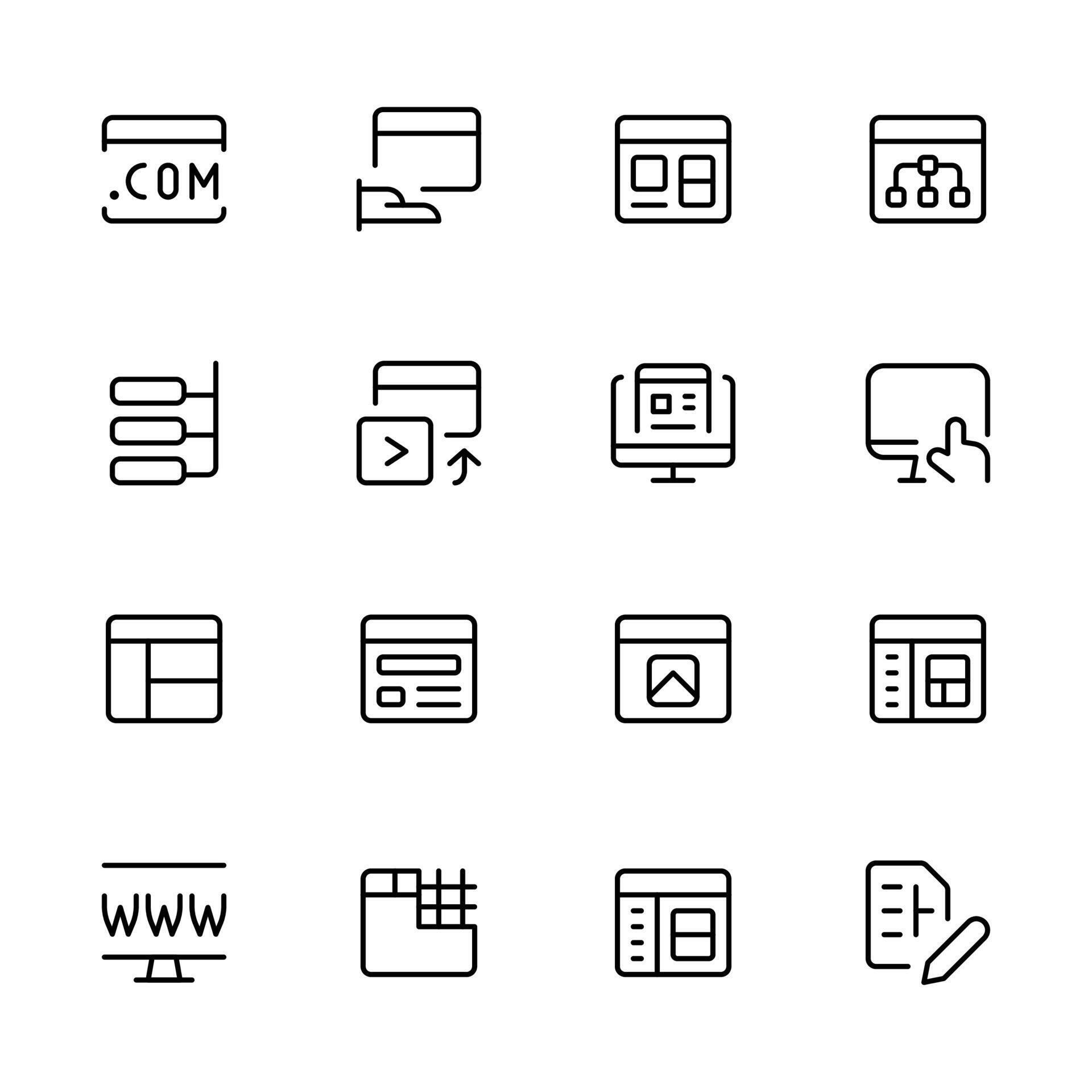Developer icon. Web development, Programming icons set . Simple line ...