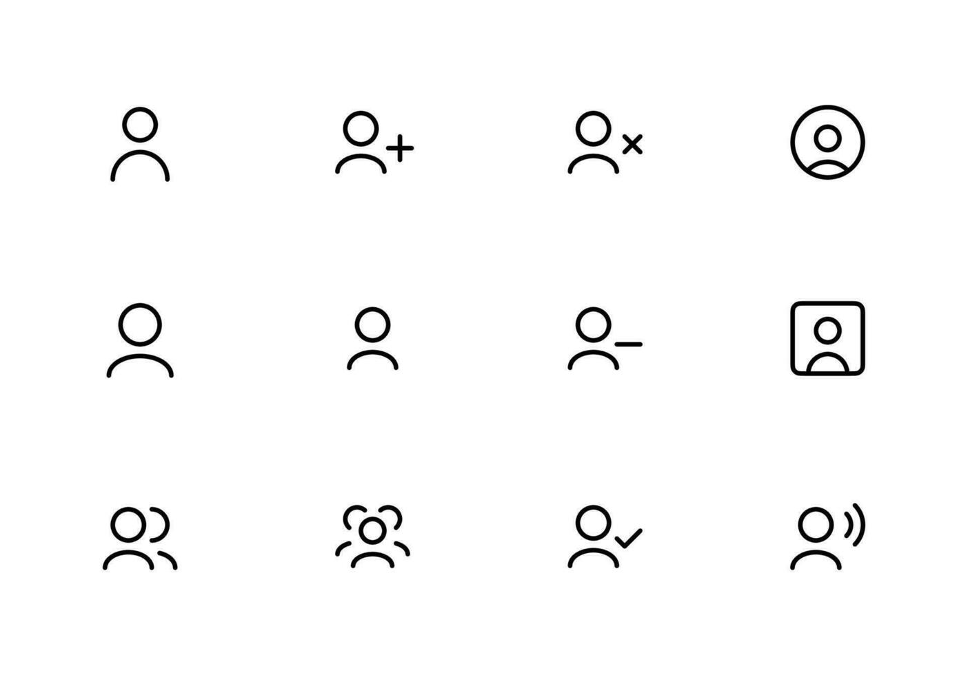 User icon. Person icon, User icon for web site, User icon in flat style, vector illustration. Editable stroke.