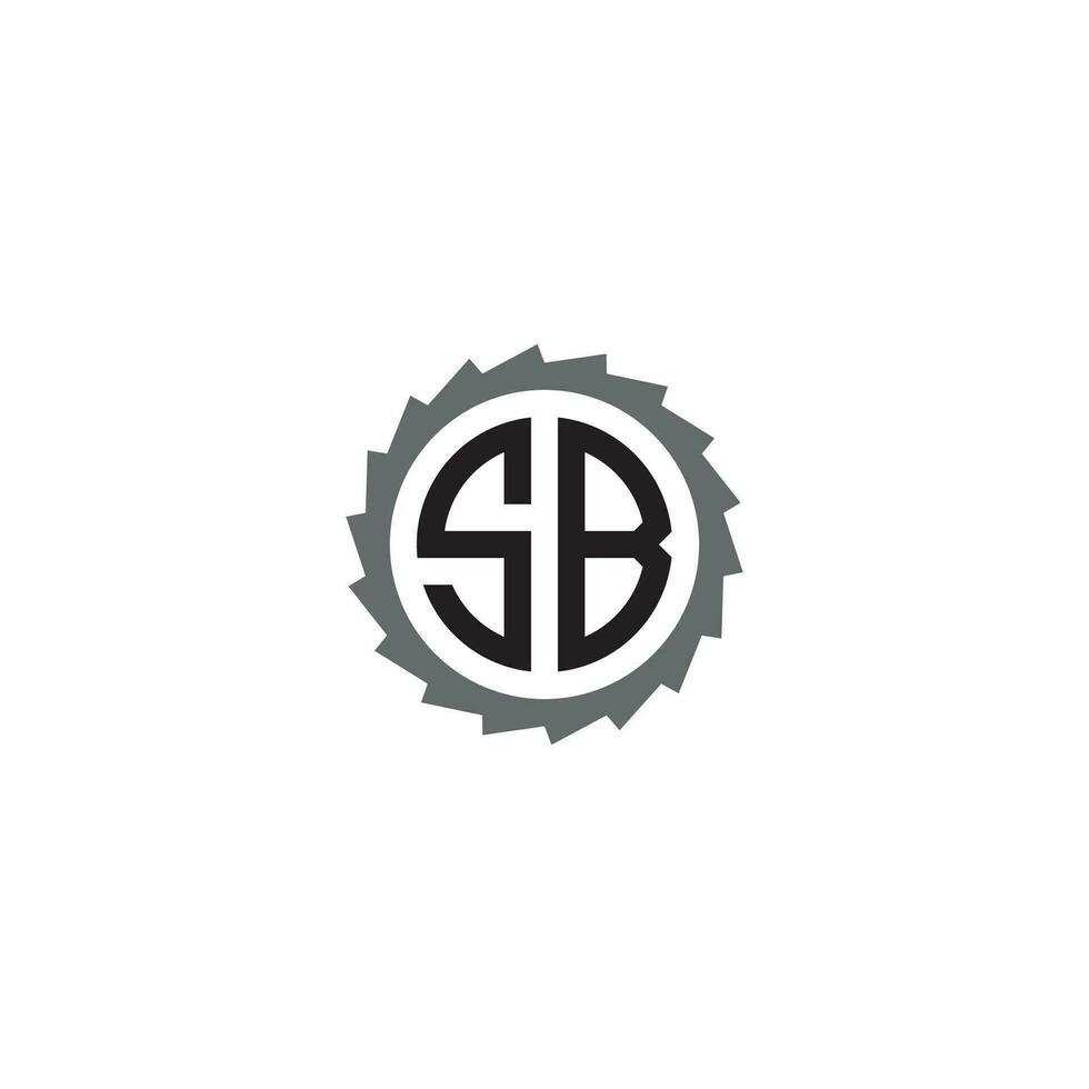 Letter SB and Saw Blade logo or icon design vector