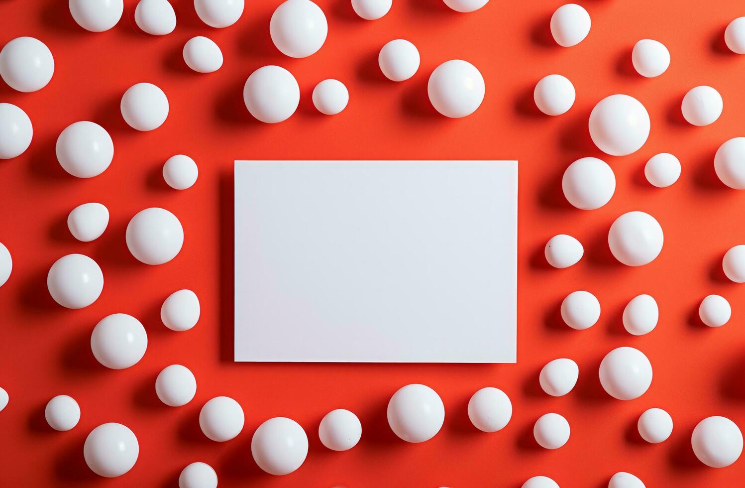 AI generated a white sign with card on a red background photo