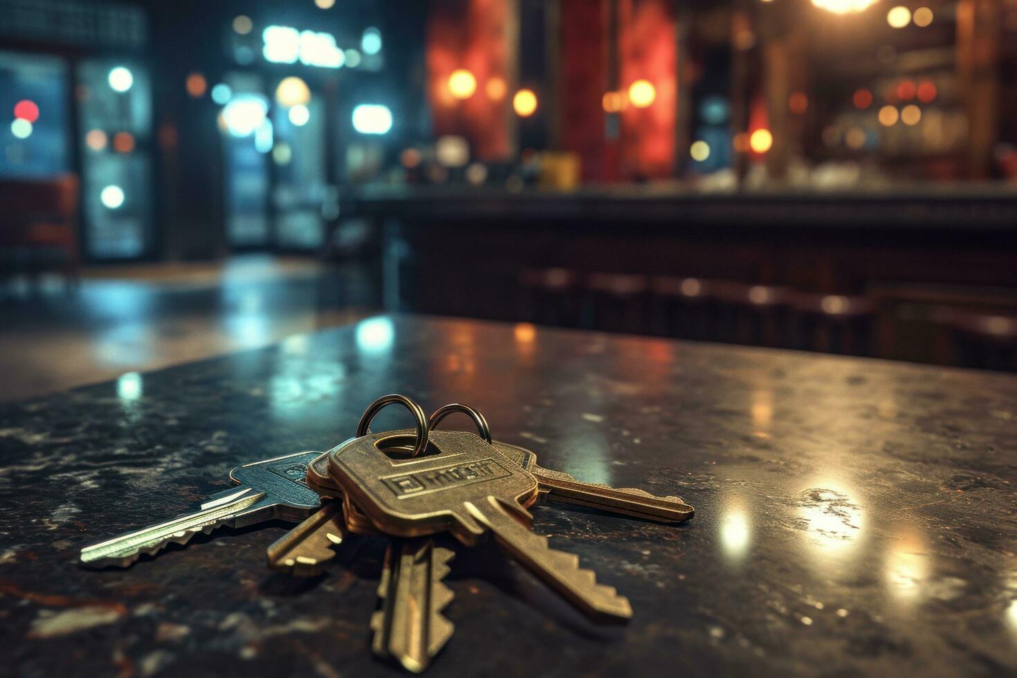 AI generated an image of keys on a counter photo