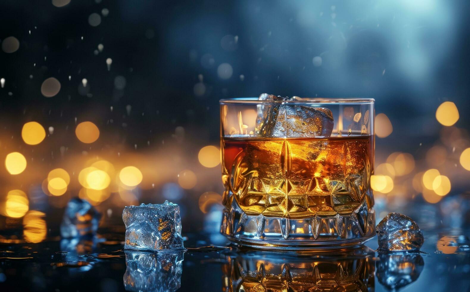 AI generated a glass of whiskey footage photo