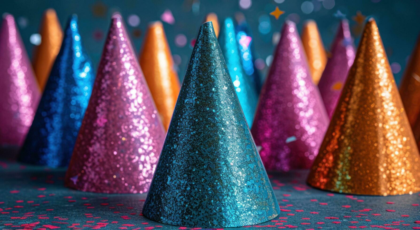 AI generated party hats and star shapes photo