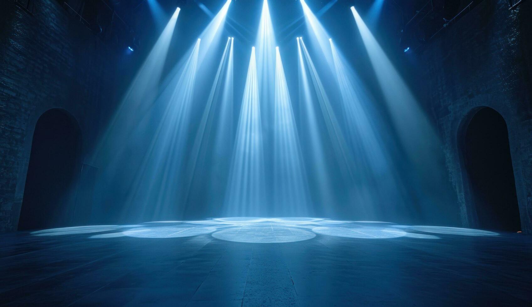 AI generated stage with stage light photo