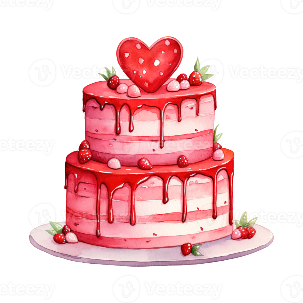 AI generated Cake with a Heart. AI Generated Image png