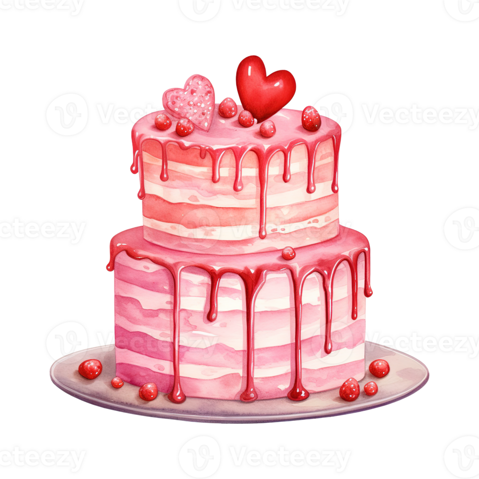 AI generated Cake with a Heart. AI Generated Image png
