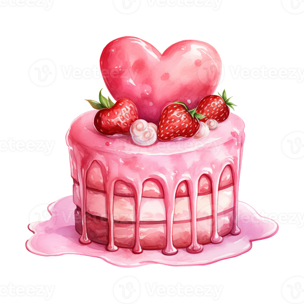 AI generated Piece of Cake with a Heart. AI Generated Image png