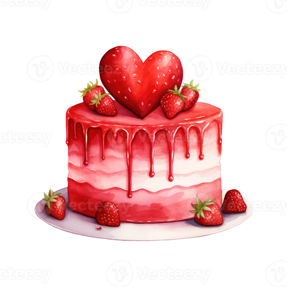 AI generated Piece of Cake with a Heart. AI Generated Image png