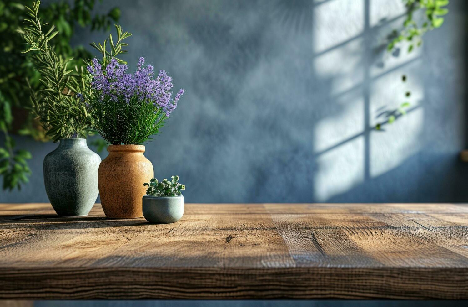 ai generado regenerando el moderno cocina con madera mostrador tapas foto