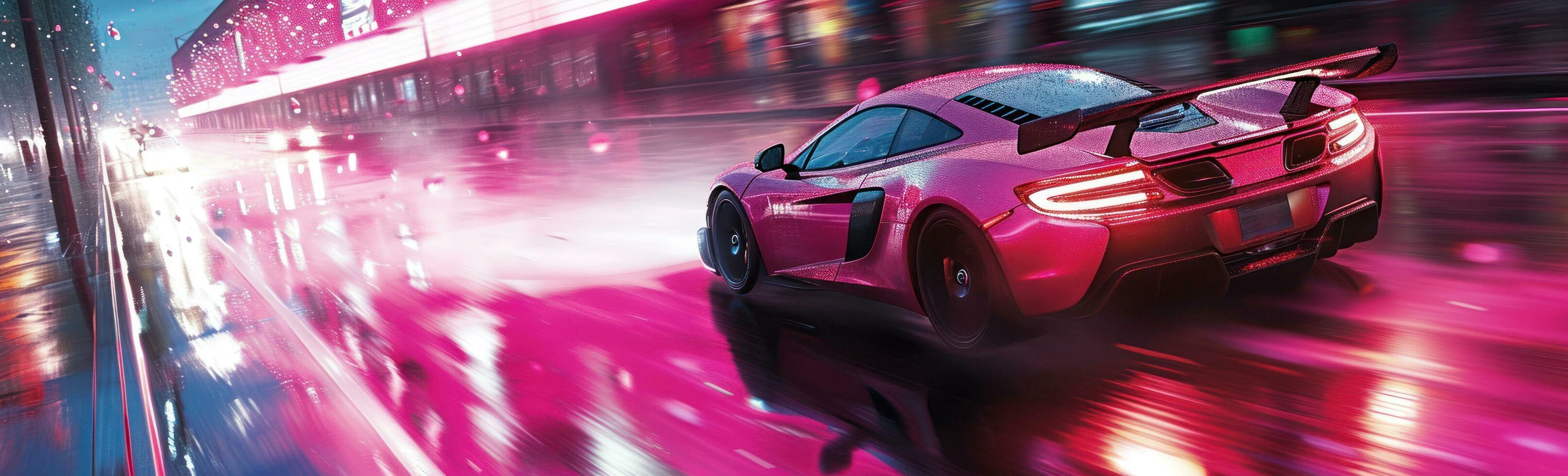 AI generated racing sport on road photo