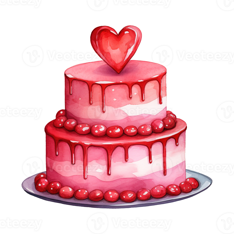 AI generated Cake with a Heart. AI Generated Image png