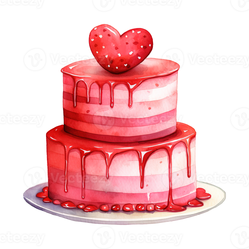 AI generated Cake with a Heart. AI Generated Image png