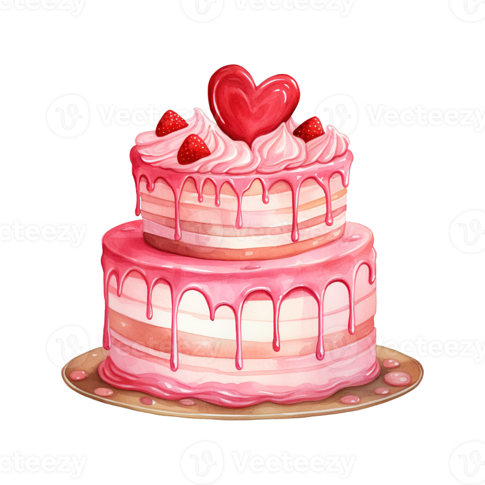 AI generated Cake with a Heart. AI Generated Image png