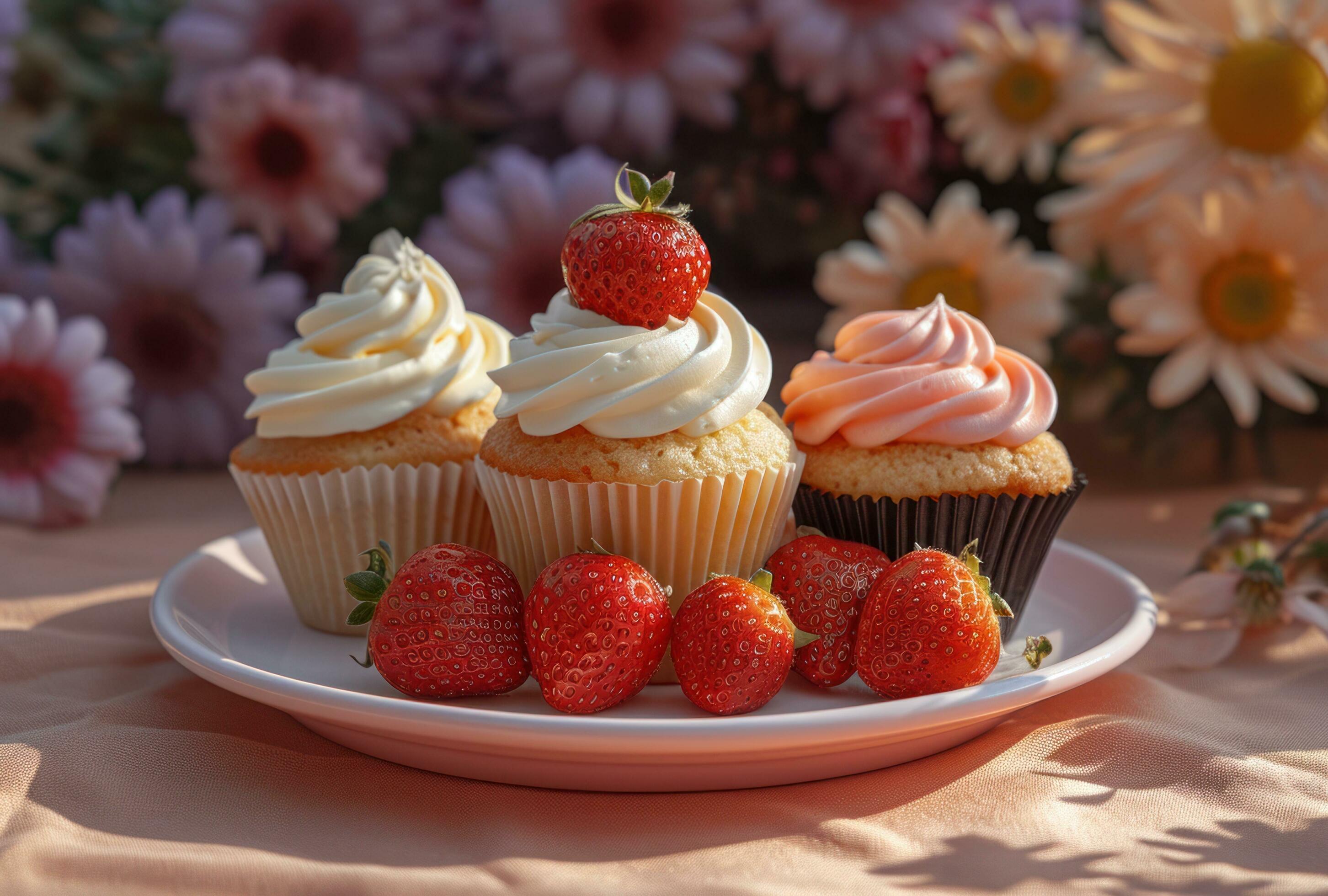 strawberry cupcake photography