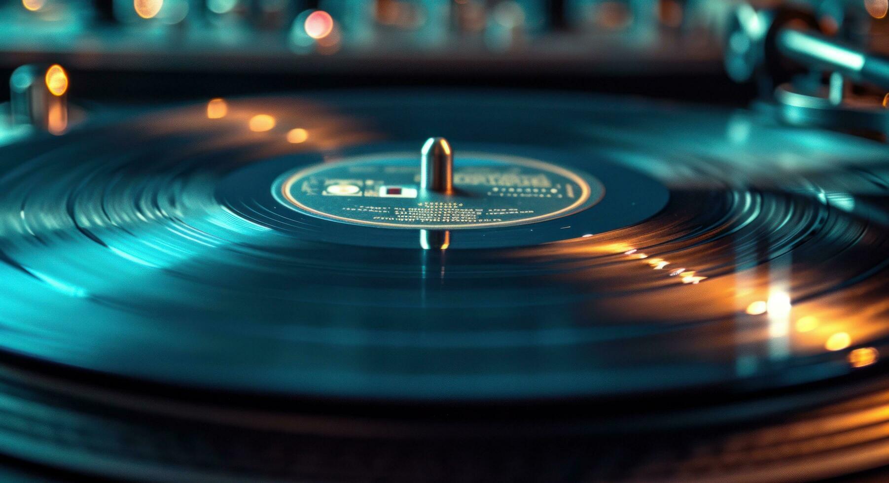 AI generated vintage vinyl sound of vinyl record photo