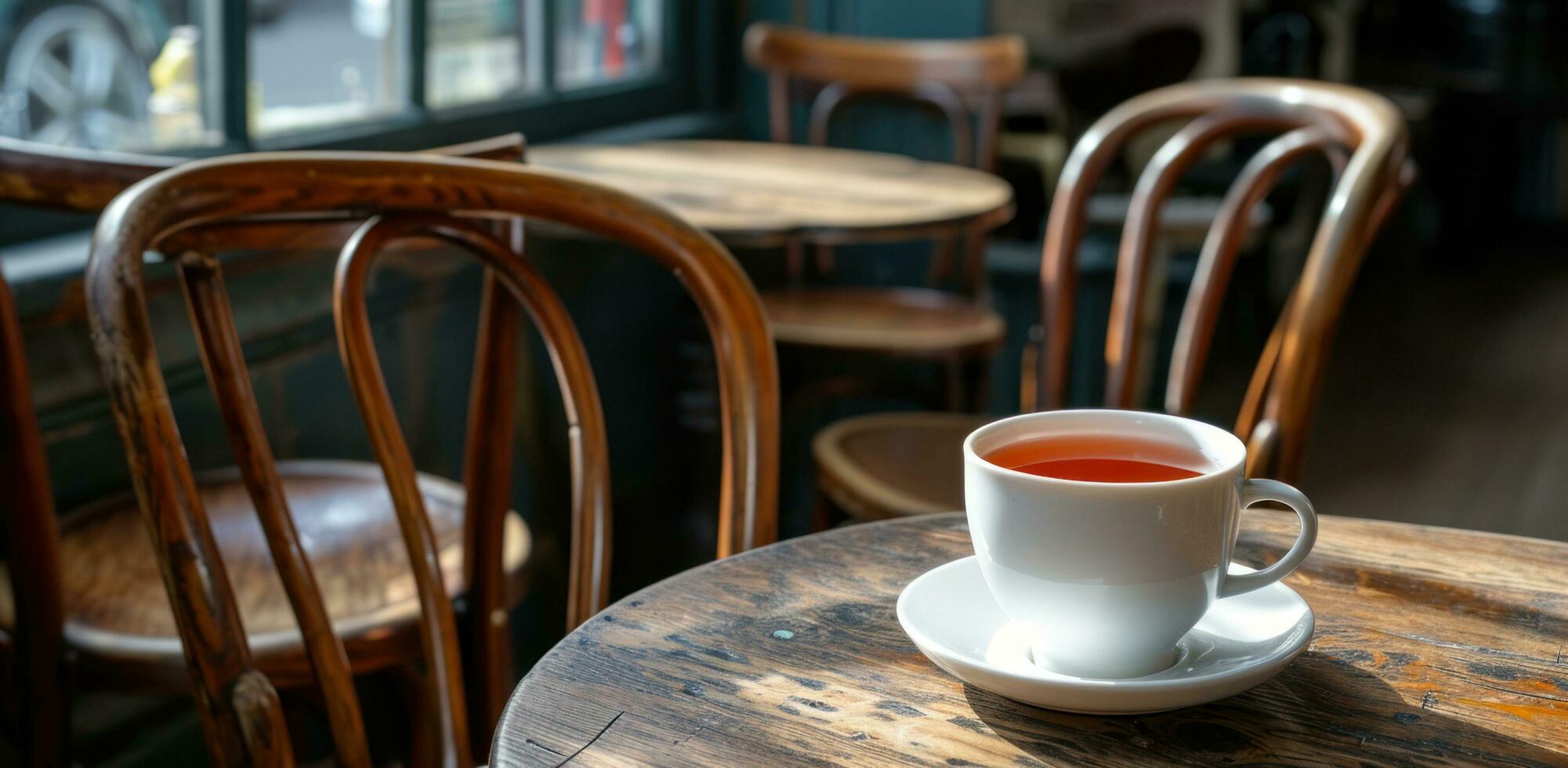 AI generated a cup of tea sits on the table next to other objects photo