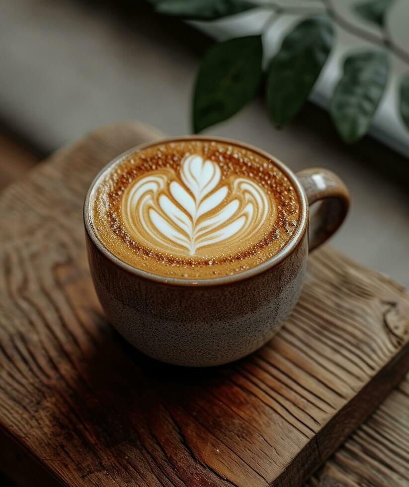 ai generado un hermosa imagen de blanco latté Arte foto