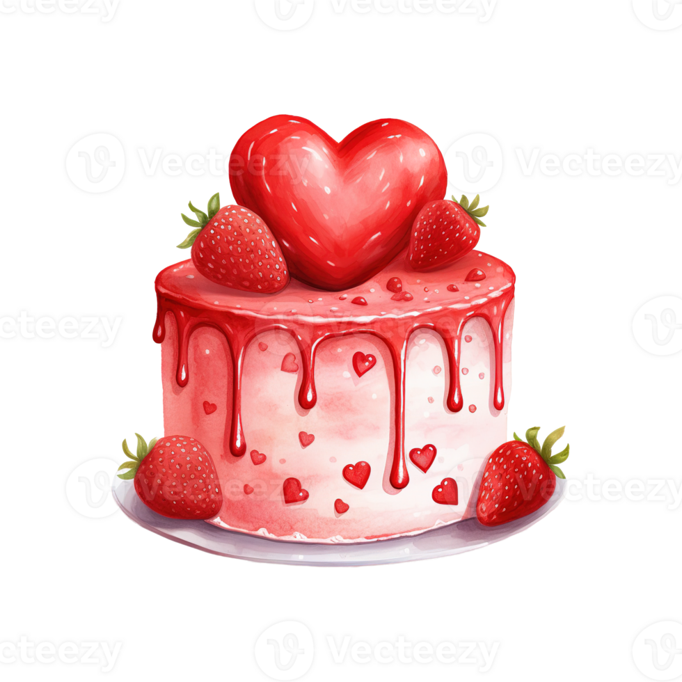 AI generated Piece of Cake with a Heart. AI Generated Image png