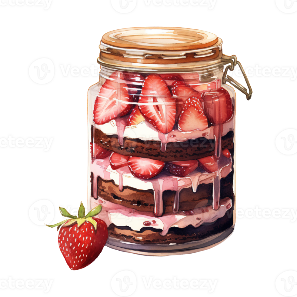 AI generated Dessert in a Jar. AI Generated Image png
