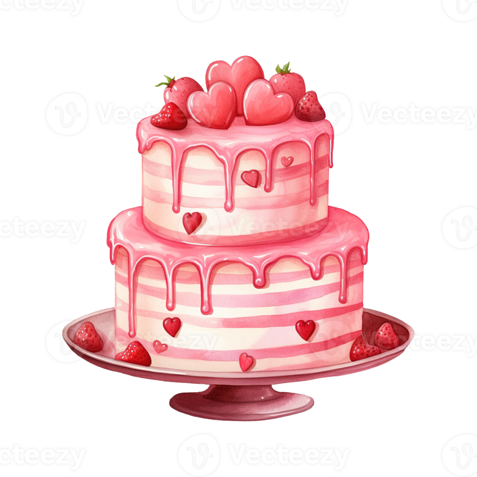 AI generated Cake with a Heart. AI Generated Image png