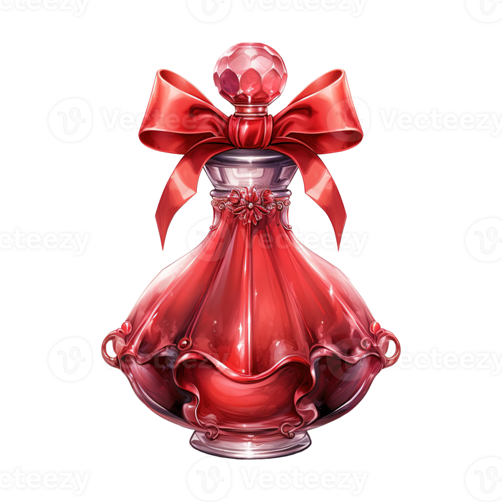 AI generated Red Glass Bottle with a Red Top. AI Generated Image