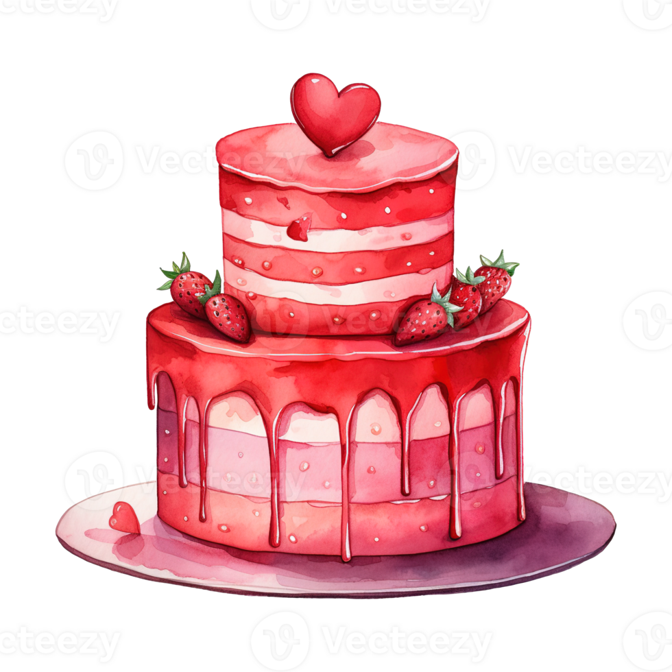 AI generated Cake with a Heart. AI Generated Image png