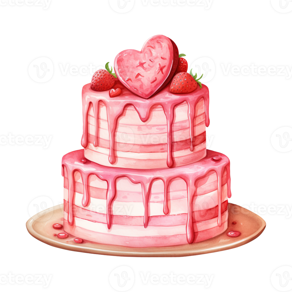 AI generated Cake with a Heart. AI Generated Image png