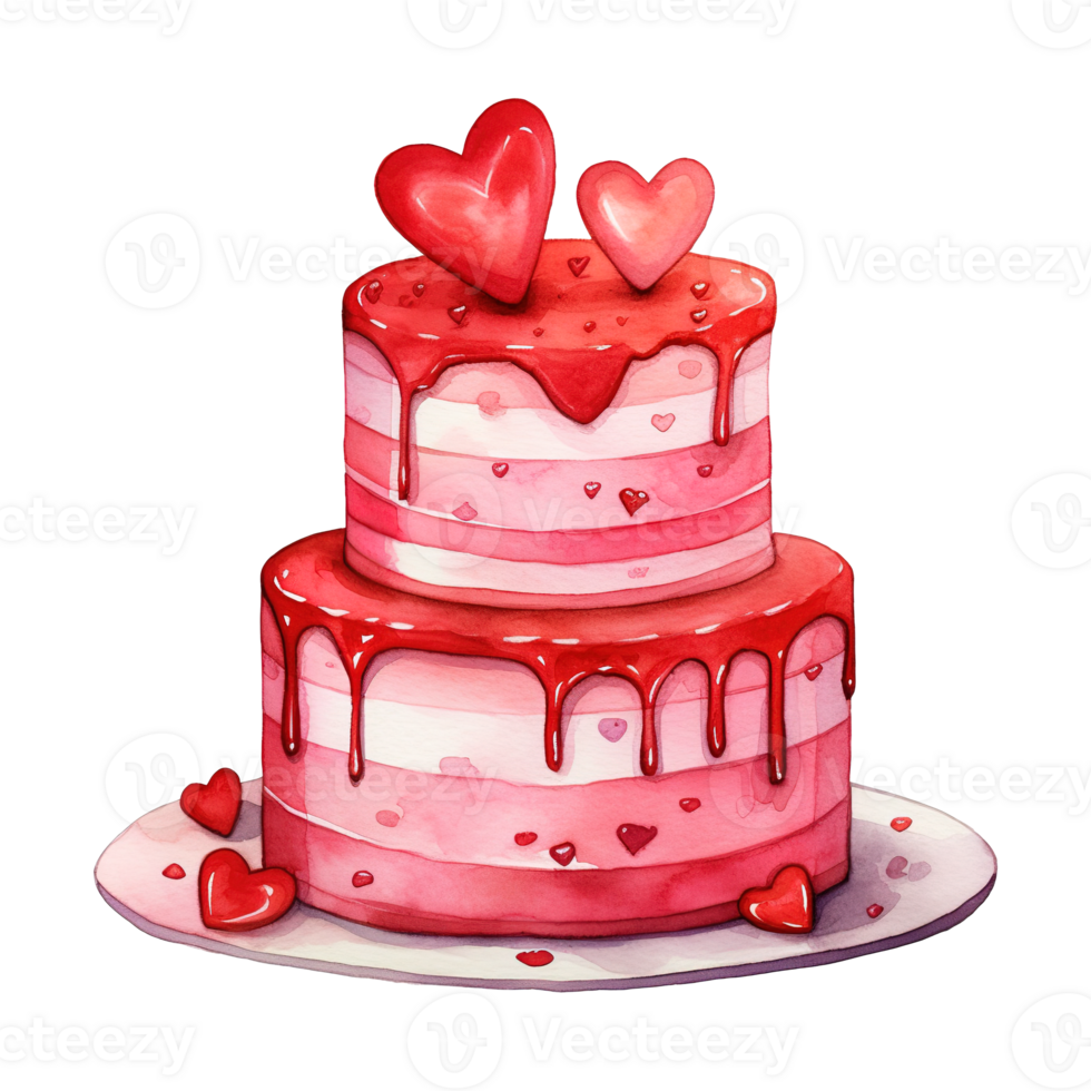 AI generated Cake with a Heart. AI Generated Image png