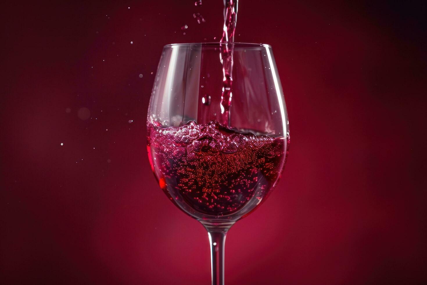 AI generated a glass of red wine with blurred background is poured into it photo