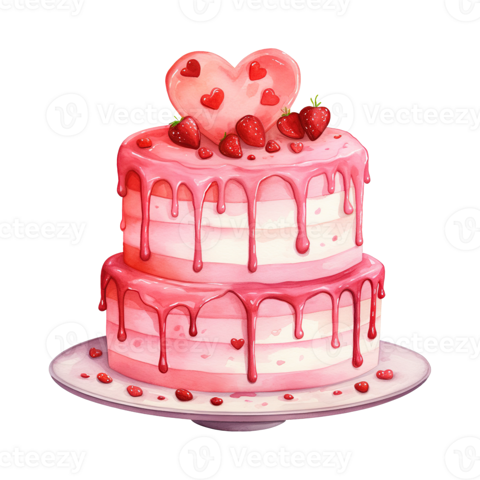 AI generated Cake with a Heart. AI Generated Image png