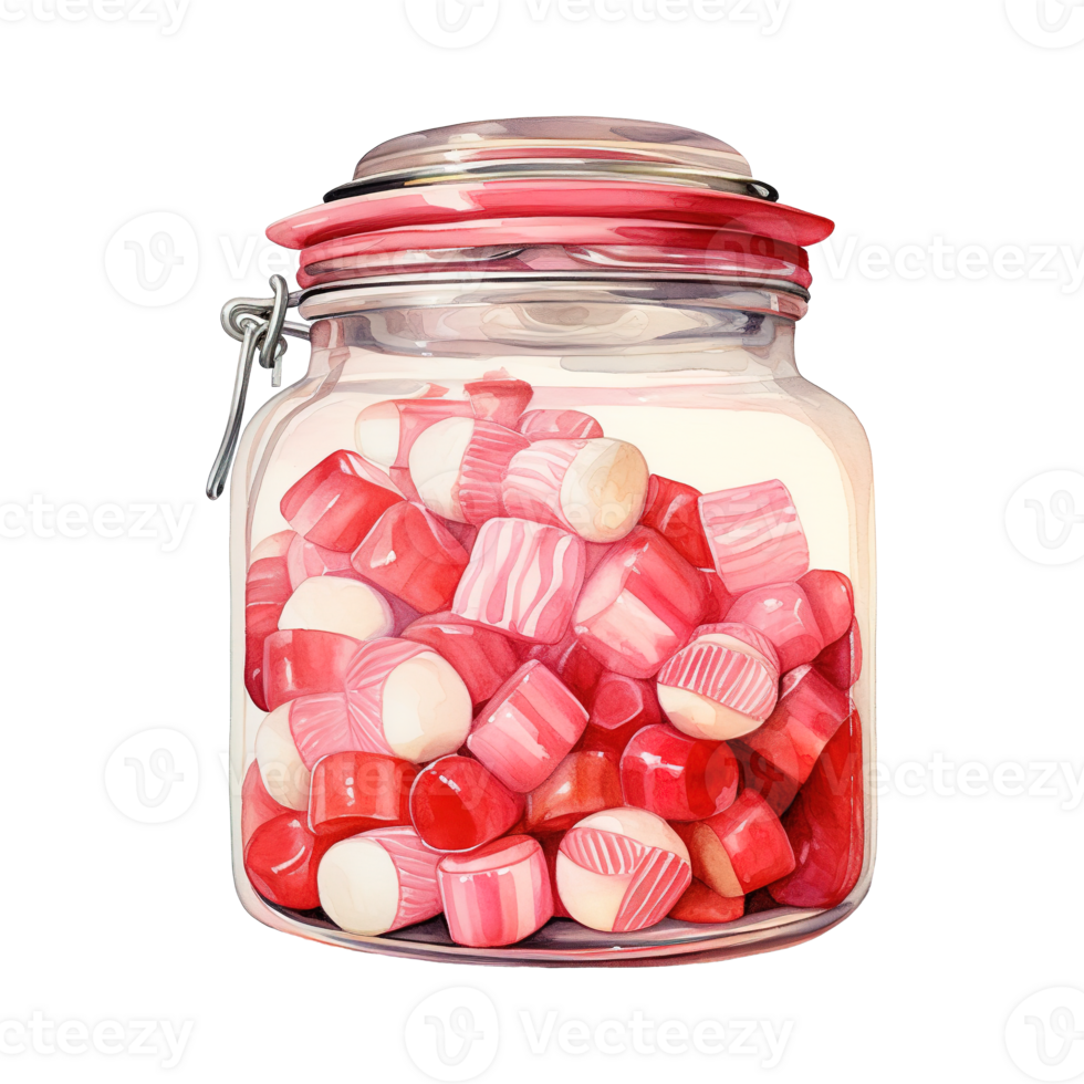 AI generated Jar Filled with Pink Candies. AI Generated Image png