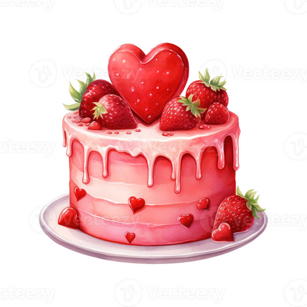 AI generated Piece of Cake with a Heart. AI Generated Image png