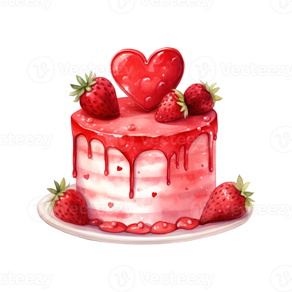 AI generated Piece of Cake with a Heart. AI Generated Image png