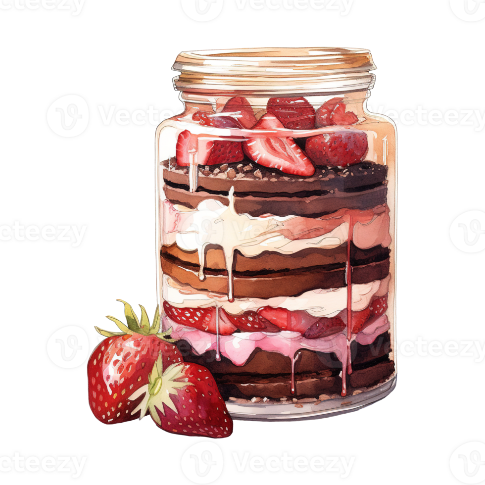 AI generated Dessert in a Jar. AI Generated Image png