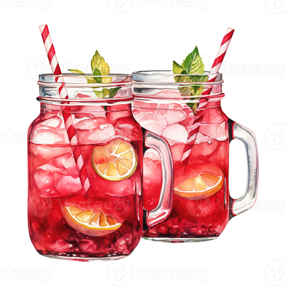 AI generated Glass of Red Liquid with a Straw and a Orange. AI Generated Image png