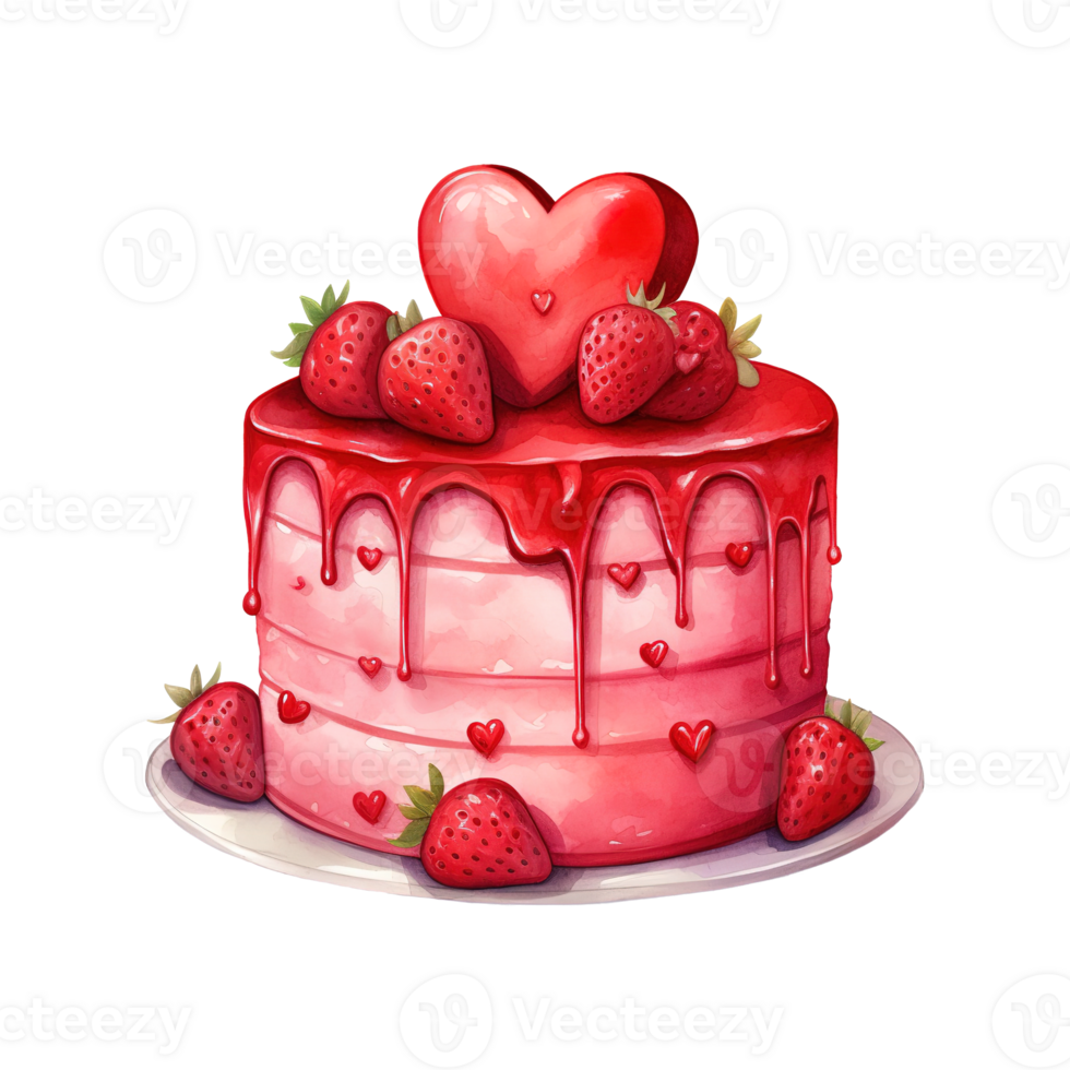 AI generated Piece of Cake with a Heart. AI Generated Image png