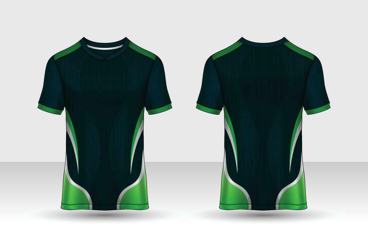 plantilla de diseño deportivo de camiseta, maqueta de camiseta de fútbol para club de fútbol. Vista frontal y trasera uniforme. vector