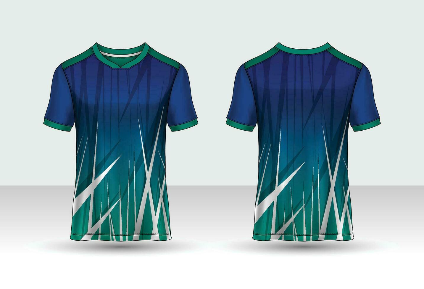 plantilla de diseño deportivo de camiseta, maqueta de camiseta de fútbol para club de fútbol. Vista frontal y trasera uniforme. vector