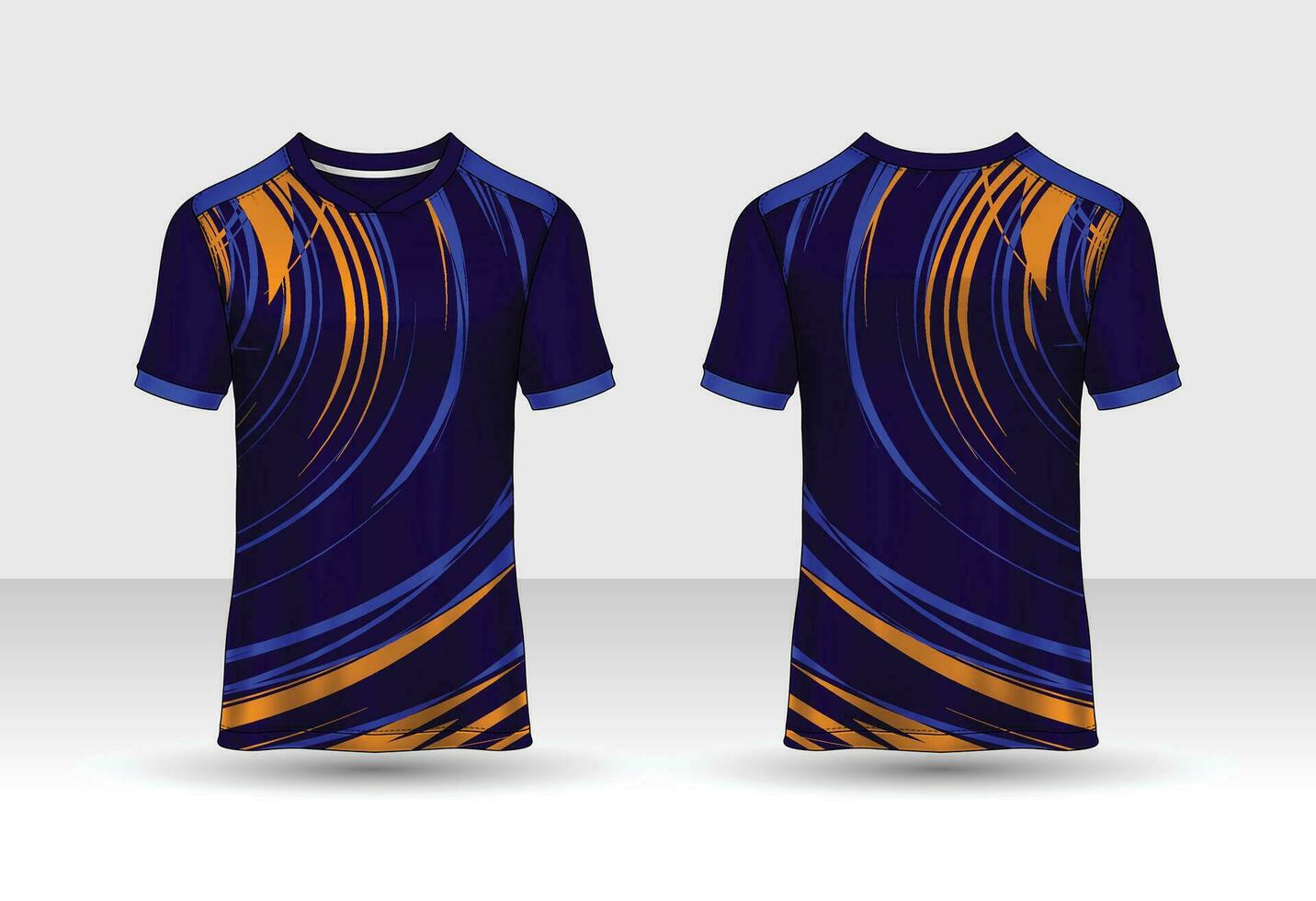 Sports t-shirt jersey design concept vector template, rhombus pattern v neck Football jersey concept with front and back view for Soccer, Cricket, Volleyball, Rugby, tennis, badminton uniform kit