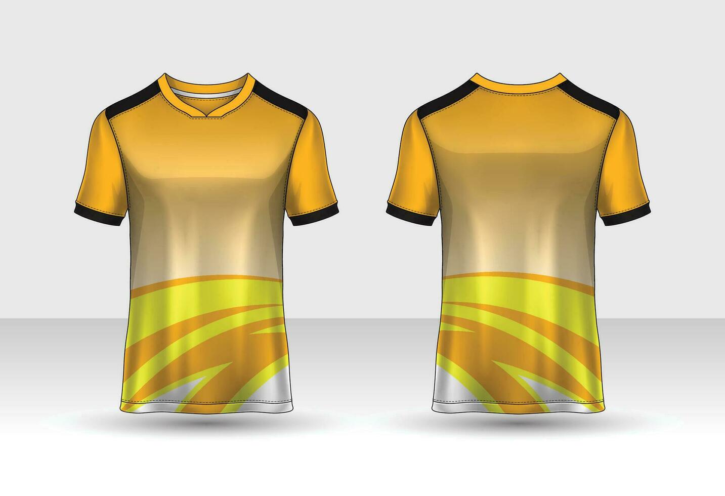 plantilla de diseño deportivo de camiseta, maqueta de camiseta de fútbol para club de fútbol. Vista frontal y trasera uniforme. vector