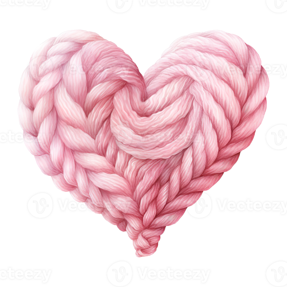 AI generated Pink Heart Shaped Yarn. AI Generated Image png