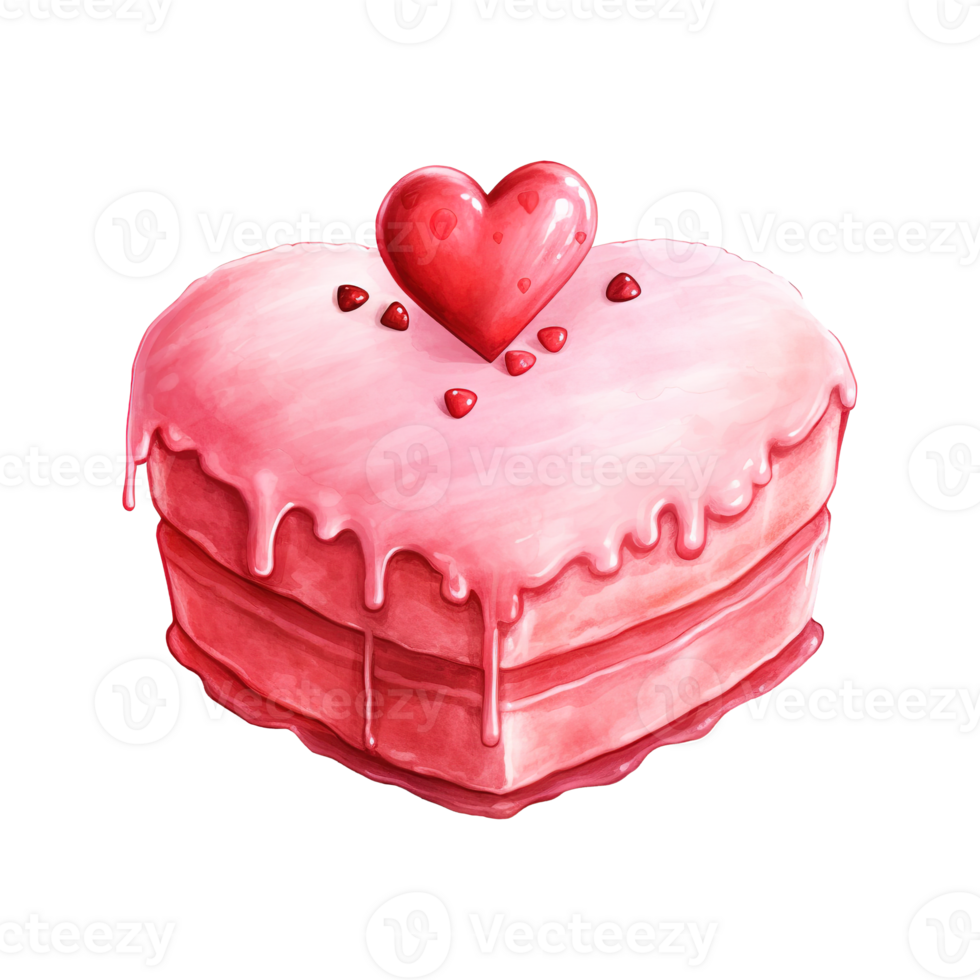 AI generated Piece of Cake with a Heart. AI Generated Image png